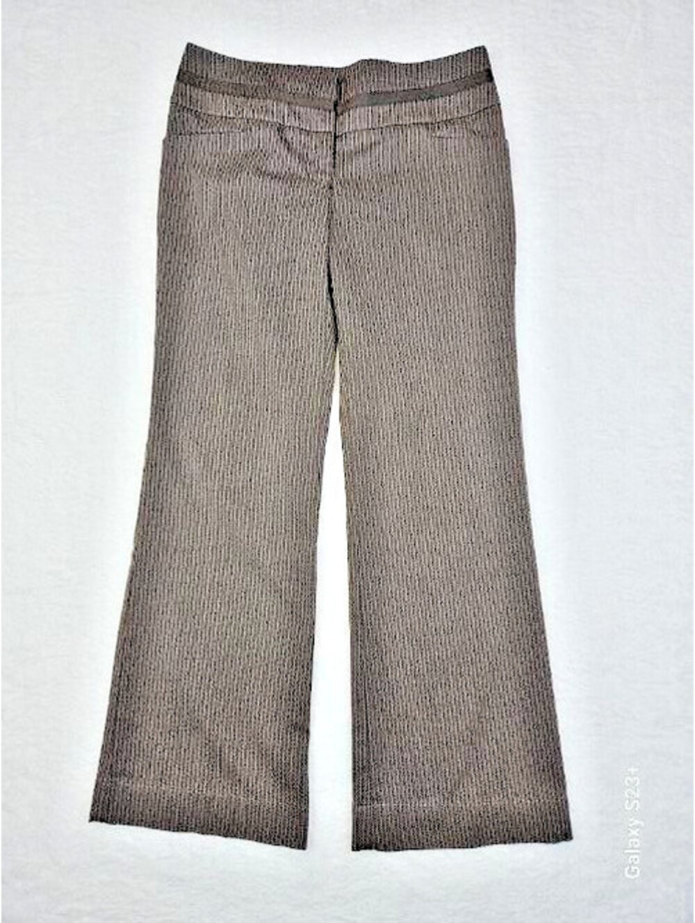 Dress slacks, Womens, Flirtations brand brown pin stripe, Size: 3